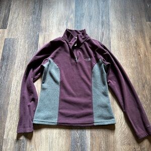 The North Face Burgundy and Gray Fleece Pullover